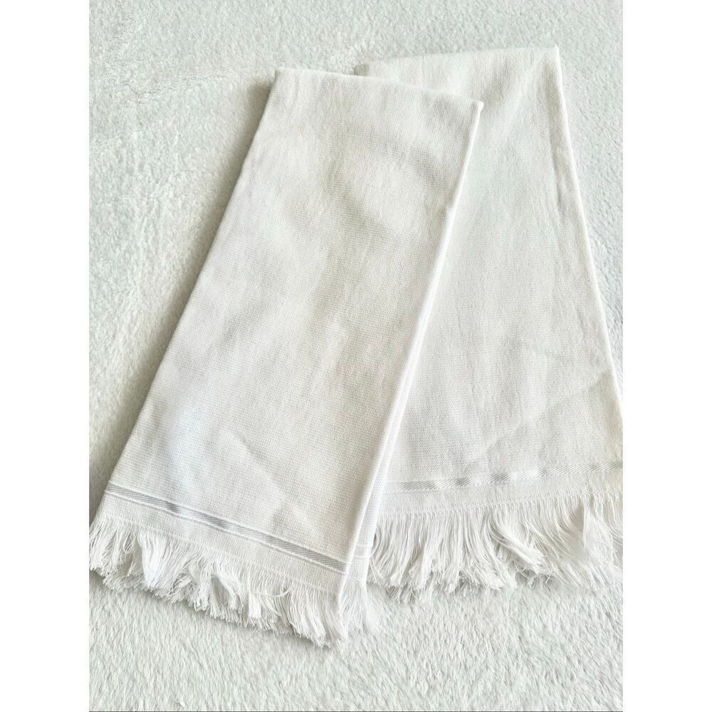 Set of 2 white kitchen decorative dish cloths
